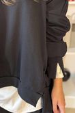 The Sunday Morning V Slouch Sweatshirt Black